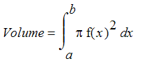 Volume = Int(Pi*f(x)^2,x = a .. b)