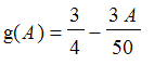 g(A) = 3/4-3/50*A