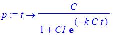 p := proc (t) options operator, arrow; C/(1+C1*exp(-k*C*t)) end proc