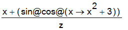 (x+`@`(sin,cos,proc (x) options operator, arrow; x^2+3 end proc))/z