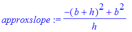 approxslope := (-(b+h)^2+b^2)/h