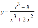 y = (x^3-8)/(x^3+2*x^2)