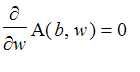 diff(A(b,w),w) = 0