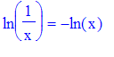 ln(1/x) = -ln(x)