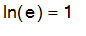 ln(e) = 1