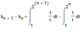 b[n+1]-b[n] = Int(1/t,t = 1 .. 2^(n+1))-Int(1/t,t = 1 .. 2^n)