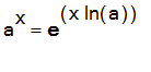 a^x = exp(x*ln(a))
