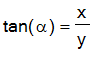 tan(alpha) = x/y