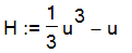 H := 1/3*u^3-u