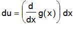 du = diff(g(x),x)*dx