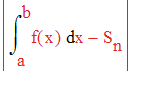 abs(Int(f(x),x = a .. b)-S[n])