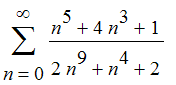 Sum((n^5+4*n^3+1)/(2*n^9+n^4+2),n = 0 .. infinity)
