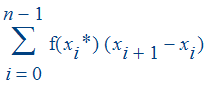sum(f(x[i]^`*`)*(x[i+1]-x[i]),i = 0 .. n-1)