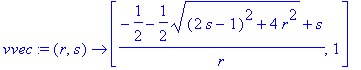vvec := proc (r, s) options operator, arrow; [(-1/2...