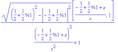 sqrt((1/2+1/2*sqrt(1+4*r^2-4*s+4*s^2))^2-abs(-1/2+1...