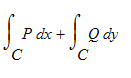 Int(P,x = C .. ``)+Int(Q,y = C .. ``)