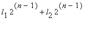 l[1]*2^(n-1)+l[2]*2^(n-1)