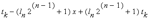 t[k]-(l[n]*2^(n-1)+1)*x+(l[n]*2^(n-1)+1)*t[k]
