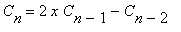 C[n] = 2*x*C[n-1]-C[n-2]