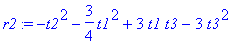 r2 := -t2^2-3/4*t1^2+3*t1*t3-3*t3^2