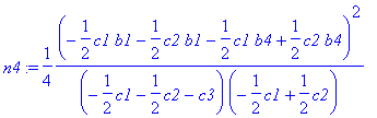 n4 := 1/4*(-1/2*c1*b1-1/2*c2*b1-1/2*c1*b4+1/2*c2*b4...