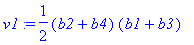 v1 := 1/2*(b2+b4)*(b1+b3)