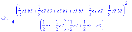 n2 := 1/4*(1/2*c1*b3+1/2*c2*b3+c3*b1+c3*b3+1/2*c1*b...