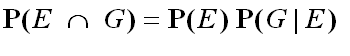 P(`intersect`(E,G)) = P(E)*P(G*`|`*E)