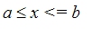 a <= x*`<=`*b