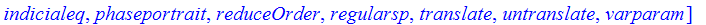 [DEnormal, DEplot, DEplot3d, Dchangevar, PDEchangecoords, PDEplot, autonomous, convertAlg, convertsys, dfieldplot, indicialeq, phaseportrait, reduceOrder, regularsp, translate, untranslate, varparam]