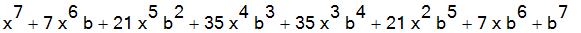 x^7+7*x^6*b+21*x^5*b^2+35*x^4*b^3+35*x^3*b^4+21*x^2*b^5+7*x*b^6+b^7