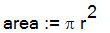 area := Pi*r^2