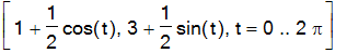 circs := [1+1/2*cos(t), 1+1/2*sin(t), t = 0 .. 2*Pi], [3+1/2*cos(t), 1+1/2*sin(t), t = 0 .. 2*Pi], [3+1/2*cos(t), 3+1/2*sin(t), t = 0 .. 2*Pi], [1+1/2*cos(t), 3+1/2*sin(t), t = 0 .. 2*Pi]
