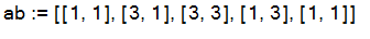 ab := [[1, 1], [3, 1], [3, 3], [1, 3], [1, 1]]