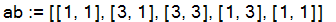 ab := [[1, 1], [3, 1], [3, 3], [1, 3], [1, 1]]