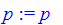 p := 'p'