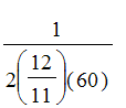 1/2(12/11)(60)