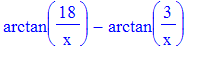 arctan(18/x)-arctan(3/x)