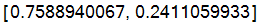 [.7588940067, .2411059933]