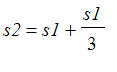 s2 = s1+s1/3