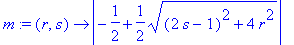 m := proc (r, s) options operator, arrow; abs(-1/2+...