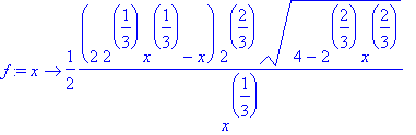 f := proc (x) options operator, arrow; 1/2*(2*2^(1/...