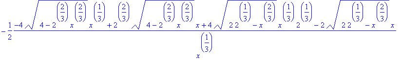 -1/2*(-4*sqrt(4-2^(2/3)*x^(2/3))*x^(1/3)+2^(2/3)*sq...