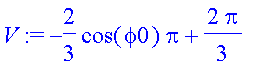 V := -2/3*cos(phi0)*Pi+2/3*Pi