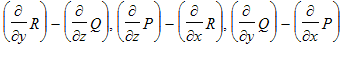 diff(R,y)-diff(Q,z), diff(P,z)-diff(R,x), diff(Q,y)-diff(P,x)