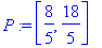P := [8/5, 18/5]