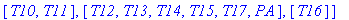 partition := [[I1, I2, RA, PS, Pra, AAA, SAS], [T1,...