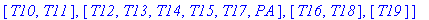 partition := [[I1, I2, RA, PS, Pra, AAA, SAS], [T1,...