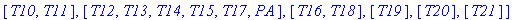 partition := [[I1, I2, RA, PS, Pra, AAA, SAS], [T1,...