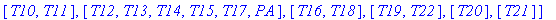 partition := [[I1, I2, RA, PS, Pra, AAA, SAS], [T1,...